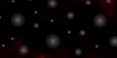 Dark Red vector template with circles, stars.