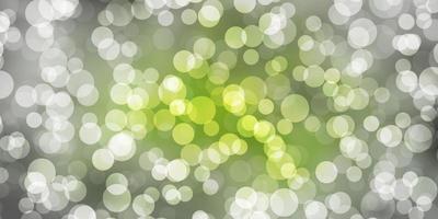 Light Green vector background with circles.