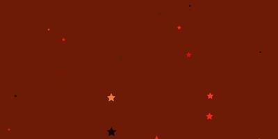 textura de vector rojo oscuro, amarillo con hermosas estrellas.