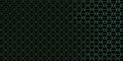 Dark Green vector background with lines, triangles.