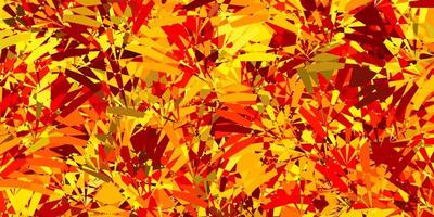 Light Red, Yellow vector background with triangles.