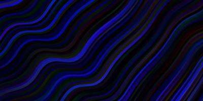 Dark BLUE vector background with curved lines.