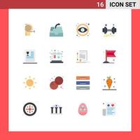 16 Thematic Vector Flat Colors and Editable Symbols of cooking health design weight dumbbell Editable Pack of Creative Vector Design Elements