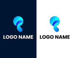 plantilla de diseño de logotipo de empresa moderna letra q y p vector