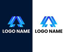 letra a con marca de flecha plantilla de diseño de logotipo de empresa moderna vector