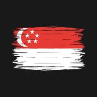 cepillo de bandera de singapur vector