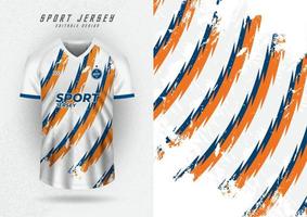 Background mockup for sports jerseys, jerseys, running jerseys, brush pattern, lightning, orange and blue pattern. vector