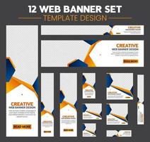 web advertising banner Bundle, ads banner set, set of promotion kit banner template design vector