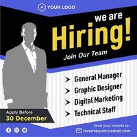 We are hiring social media post promotion vector