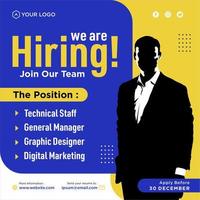 We are hiring social media post promotion vector