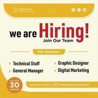 We are hiring social media post promotion vector