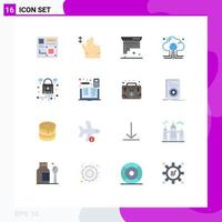 Modern Set of 16 Flat Colors and symbols such as internet data cartridge computing ink Editable Pack of Creative Vector Design Elements