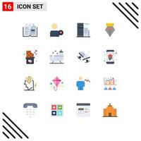 16 User Interface Flat Color Pack of modern Signs and Symbols of bathtub sweet real dessert photo Editable Pack of Creative Vector Design Elements