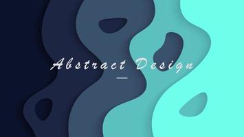 Abstract Waves Bright Blue In Dark Papercut Style Background vector