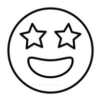 Superstar emoticon with starry eyes icon vector star emoji sign for graphic design, logo, website, social media, mobile app, UI illustratio