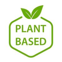 vector de icono basado en plantas símbolo de comida saludable insignia vegana, signo vegetariano para diseño gráfico, logotipo, sitio web, redes sociales, aplicación móvil, ilustración de interfaz de usuario