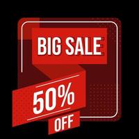 Big sale 50 percent off,social media poster vector