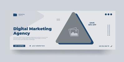 Digital Marketing template banner design for social media, Digital business marketing promotion timeline facebook and social media cover template vector