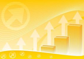 Financial chart on orange background symbolizes success in business vector