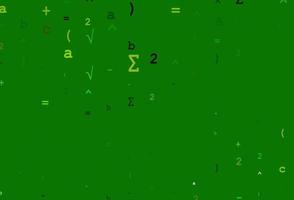 Light Green vector background with Digit symbols.