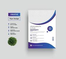 Medical health care and clinic Flyer Design And Square web banner template vector