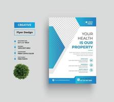 Medical health care and clinic Flyer Design And Square web banner template vector