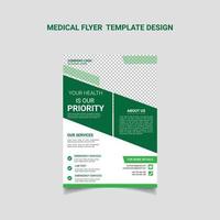 Flyer design template for medical flyer vector