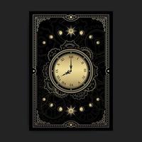 Luxurious magical clock or watch in gold color vector