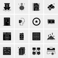 16 iconos universales de negocios vector ilustración de icono creativo para usar en proyectos relacionados con la web y dispositivos móviles