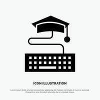 Key Keyboard Education Graduation Solid Black Glyph Icon vector