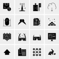 16 iconos universales de negocios vector ilustración de icono creativo para usar en proyectos relacionados con la web y dispositivos móviles