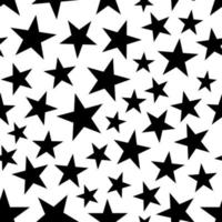 estrellas negras sobre fondo blanco de patrones sin fisuras. impresión de arte abstracto. diseño para papel, cubiertas, tarjetas, telas, artículos de interior y cualquier. ilustración vectorial vector