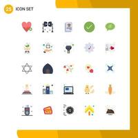 25 Creative Icons Modern Signs and Symbols of message okay studio lights check arrow Editable Vector Design Elements