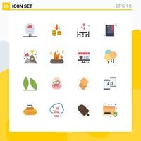 Universal Icon Symbols Group of 16 Modern Flat Colors of success flag date bookmark book Editable Pack of Creative Vector Design Elements