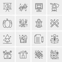 16 iconos universales de negocios vector ilustración de icono creativo para usar en proyectos relacionados con la web y dispositivos móviles