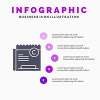 Copy Copyright Restriction Right File Solid Icon Infographics 5 Steps Presentation Background vector