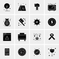 16 iconos universales de negocios vector ilustración de icono creativo para usar en proyectos relacionados con la web y dispositivos móviles