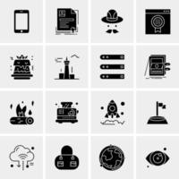 16 iconos universales de negocios vector ilustración de icono creativo para usar en proyectos relacionados con la web y dispositivos móviles