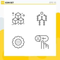 colección de 4 iconos de línea universal. conjunto de iconos para web y móvil. vector