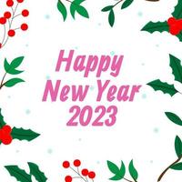 Collection of happy new year leaf element vector