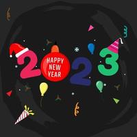 Flat 2023 year celebration illustration with element vector