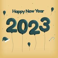 Balloon shape 2023 new year background vector