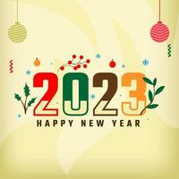 Flat new year 2023 banner template vector