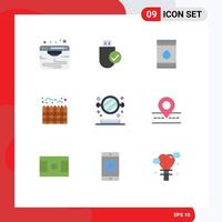 Pack of 9 Modern Flat Colors Signs and Symbols for Web Print Media such as bathroom real barrel heating eco Editable Vector Design Elements