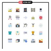 Pack of 25 Modern Flat Colors Signs and Symbols for Web Print Media such as dj console gasoline kitchen furniture Editable Vector Design Elements