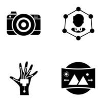 Trendy Augmented Reality Glyph Icons vector