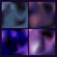 Set dark gradient space backgrounds with stars vector