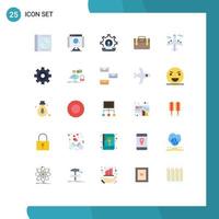 25 User Interface Flat Color Pack of modern Signs and Symbols of motivation office bag technology bag phone Editable Vector Design Elements