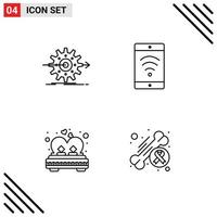 Modern Set of 4 Filledline Flat Colors and symbols such as performance couple setting beach married Editable Vector Design Elements
