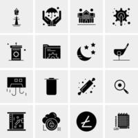 16 iconos de negocios universales vector ilustración de icono creativo para usar en proyectos relacionados con la web y dispositivos móviles